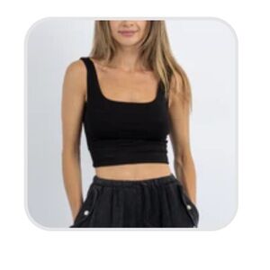 Black Crop Tank Top